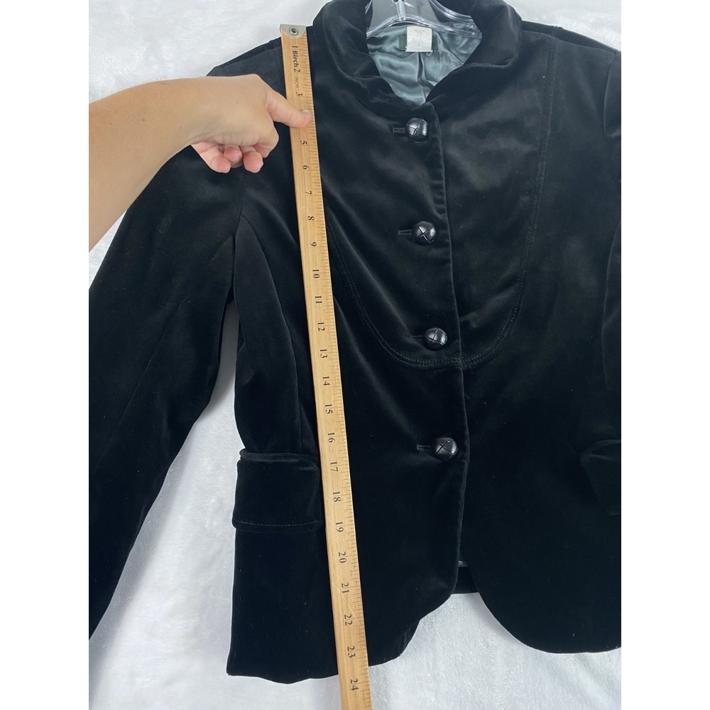 J.Crew Velvet Jacket Women's Sz M Black Preppy Classic CHECK SIZE‎ - Picture 4 of 13